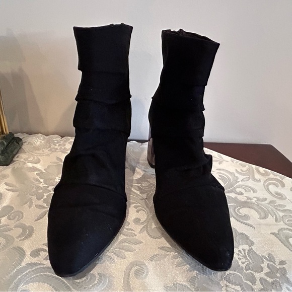 Christian Siriano black faux suede boots with back zipper. Excellent condition. - Picture 2 of 7